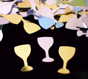 Wine Glass Confetti Silver and Gold